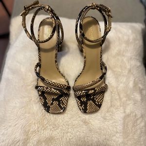 Michael Kors snakeskin block heel sandal - size 8.5